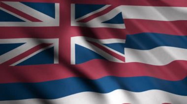 Soyut renkli Hawaii bayrağı rüzgarda dalgalanıyor, pürüzsüz bir döngü. Animasyon. Amerika Birleşik Devletleri bayrağının gerçekçi esintisinde dalgalanan.