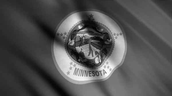 Minnesota realistische close-up zwaaien vlag achtergrond, naadloze lus. Animatie. Monochrome vlag een van de Verenigde Staten fladderen eindeloos. — Stockfoto