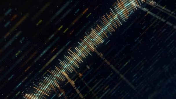 Abstract animation of digital 3d financial chart showing the rise and falling value of the global stock market. Animation. Global economic data statistics. — 비디오