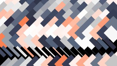 Renkli soyut köşegen kare mozaik zemin, pürüzsüz döngü. Animasyon. Siyah arkaplan üzerinde yatay ve dikey yönde hareket eden soyut hücreler.