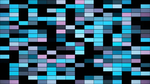 Colorful abstract horizontal square pattern, seamless loop motion graphic background. Animation. Blue, black, and purple blinking mosaic tiles. — ストック写真
