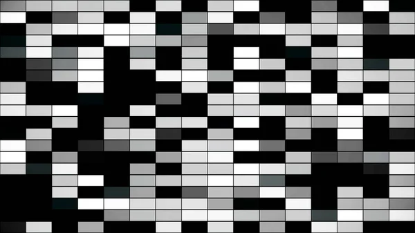 Patrón cuadrado horizontal abstracto monocromo, fondo gráfico de movimiento de bucle sin costura. Animación. Azulejos de mosaico parpadeantes azul, negro y púrpura . — Foto de Stock