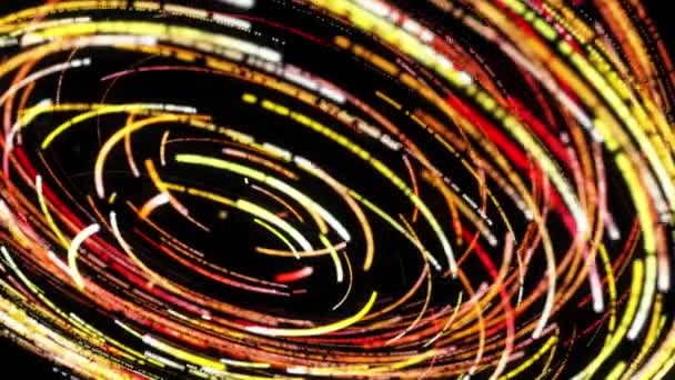 Endless spinning spiral of narrow colorful lines isolated on black background. Animation. Seamless loop abstract helix from many stripes rotating in the dark. — Stock Video