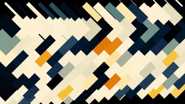 Colorido abstrato diagonal quadrado mosaico fundo, loop sem costura. Animação. Células abstratas movendo-se em direções horizontais e verticais sobre fundo preto . — Vídeo de Stock