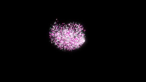 Comet van confetti op zwarte achtergrond. Animatie. Abstracte animatie van feestelijke trein van glinsterende confetti bewegend als een live sneeuwstorm op zwarte achtergrond. Feestelijke magische animatie — Stockvideo