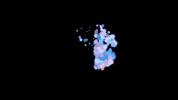 Animation of comet from blurs. Animation. Festive animation with multicolored blurs moving in loop in circle on black background. Festive abstract animation with blurs — Stockvideo