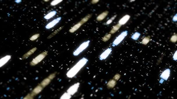 Bright luminous lines on black background. Animation. Cyberspace with digital strokes and lines appearing and changing on black background. Digital space rain — Stockvideo