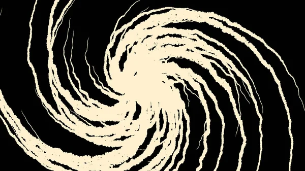 Анотація спіральних ліній, що обертаються, що світяться білого кольору на чорному тлі. Анімація. Красивий синій обертовий вихор зігнутих ліній, монохромний . — стокове фото