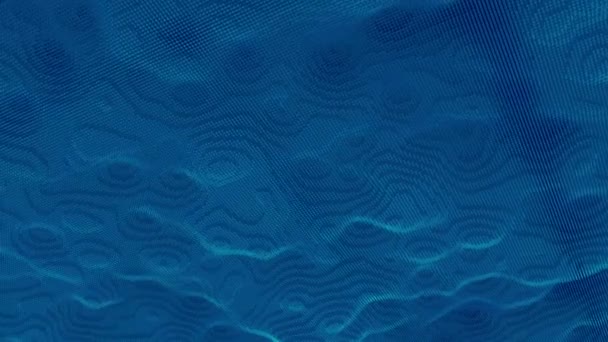 Fond de pixel 3d sans fin abstrait. Animation. Surface ondulée bleue avec de petites ondulations, boucle transparente, concept technologique . — Video