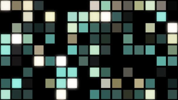 Twinkling horizontal petit fond carré, boucle sans couture. Animation. Nombreuses rangées parallèles de carrés brillants plats clignotants .