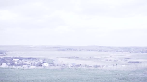 View from the ruined Church. Footage. An old ruined brick Church in the heart of the country — Stock Video