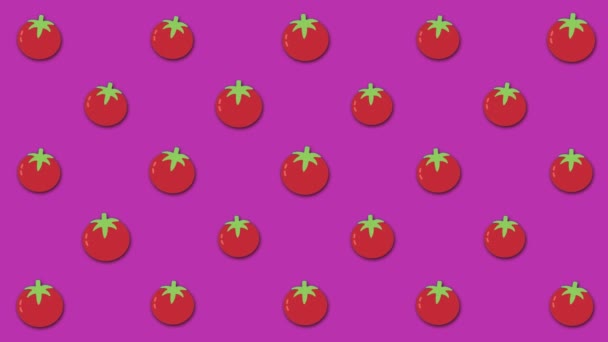 La animación de hortalizas sobre el fondo de color. Animación. Fondo vegetal de color. Fondo vegetal en movimiento. Fruta balanceándose. Fondo de animación. Animación vegetal — Vídeo de stock