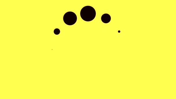 Animation with black loading circles on colored background. Animation. Black dots pulsate in circular motion on colored background. Loading background with dots — 비디오