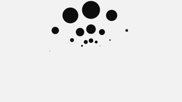 Κινούμενο σχέδιο με μαύρες παλλόμενες τελείες σε κύκλο. Κινούμενα σχέδια. Οι μαύρες κουκκίδες σε τρεις σειρές πάλλονται κυκλικά σε στυλ φόρτωσης φόντου. Χρωματισμένο φόντο με μαύρες κουκίδες — Αρχείο Βίντεο