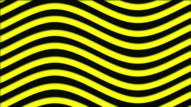 Abstract background with bright colored curved lines. Animation. Colored alternating lines moving in waves in loop. Bright colored background of hypnotic undulating stripes — Stock Video