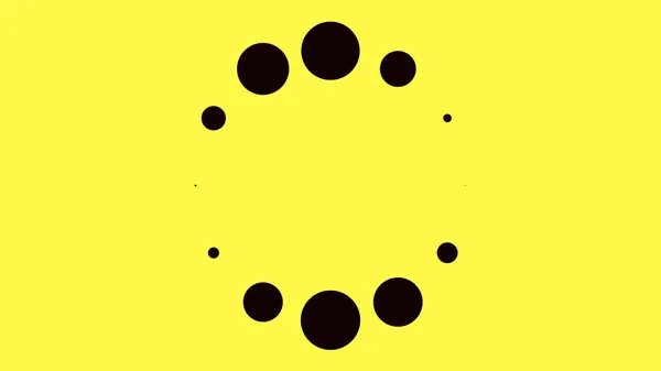 Animation with black loading circles on colored background. Animation. Black dots pulsate in circular motion on colored background. Loading background with dots