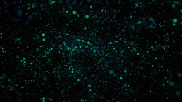 Θολή σωματίδια νέον περιστρέφονται σε μαύρο φόντο. Κινούμενα σχέδια. Όμορφο αφηρημένο φόντο με χαοτική κίνηση των φωτεινών θολή σωματίδια όπως στο διάστημα — Φωτογραφία Αρχείου
