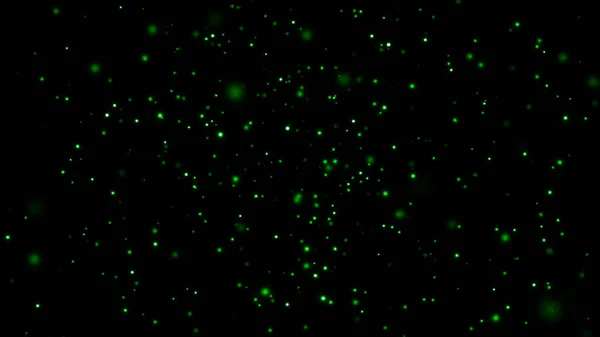 3D animation of luminous particles in black space. Animation. Beautiful space animation with particles or stars shining on black background — Stock Photo, Image