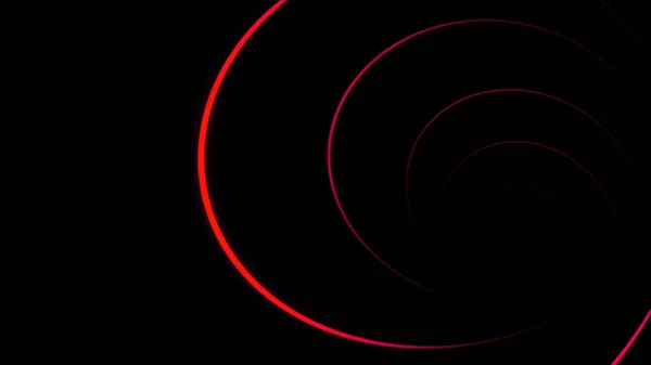Abstract animation of swirling tunnel from neon line on black background. Animation. Beautiful futuristic tunnel with neon swirling line