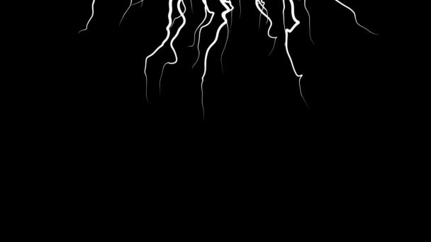 Racines en mouvement sur fond noir. Animation. Animation abstraite de racines ramifiées comme des vignes vivantes sur fond noir 