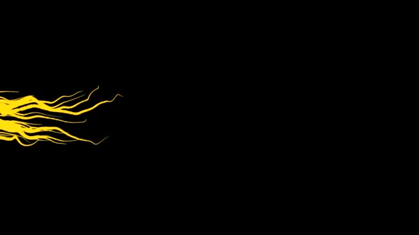 Animation de racines en croissance sur fond noir. Animation. Racines à croissance lente de gauche à droite sur fond noir. Lignes mobiles comme la croissance des racines ou des maladies progressives 