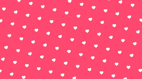摘要白色的心流淌在明亮的粉色背景、浪漫、爱情、情人节的观念上。 动画。 小而可爱的心形，无缝的回圈. — 图库照片