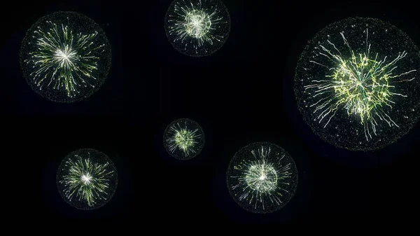 Plasma energy sphere pulse loop. Animation. Abstract animation of electric balls. Color balls on black background