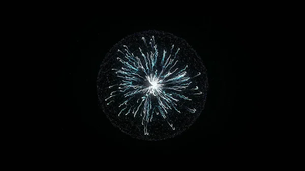 Mavi ve beyaz renkli sihirli plazma topu döngüye girdi. Animasyon. Elektrikli bir topun soyut animasyonu — Stok fotoğraf