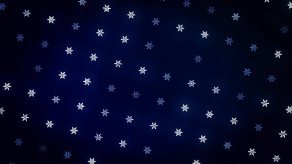 Winter Christmas background with motion of white snowflakes, seamless loop. Animation. Many rows of small white snowflakes flowing on dark blue background. — 스톡 사진