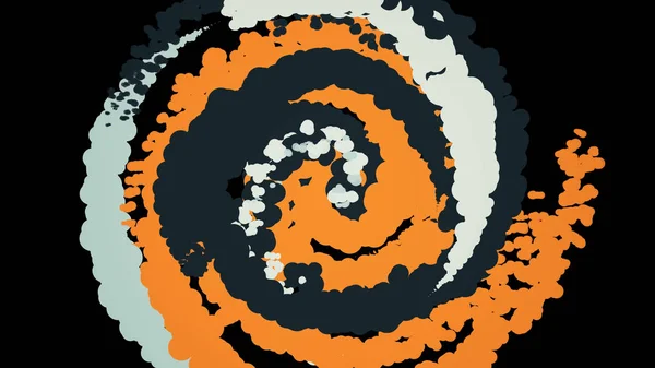 Spiral av skum. Animering. Animation av abstrakt skummande spiral virvlande på svart bakgrund. Målade spiral virvlar skum och försvinner på svart bakgrund — Stockfoto
