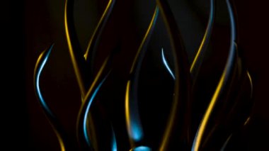Modern sanat müzesinde metal döşeme. Kavram. Müzede hareket eden ve dönen metal yılanların canlı kurulumu