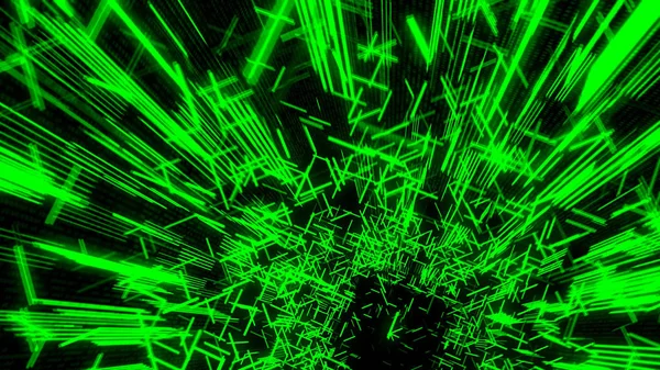 Cosmic tunnel with the atmosphere of deep space flyight, seamless loop. Animation. Endless universe concept, flying through futuristic green tunnel. — 스톡 사진