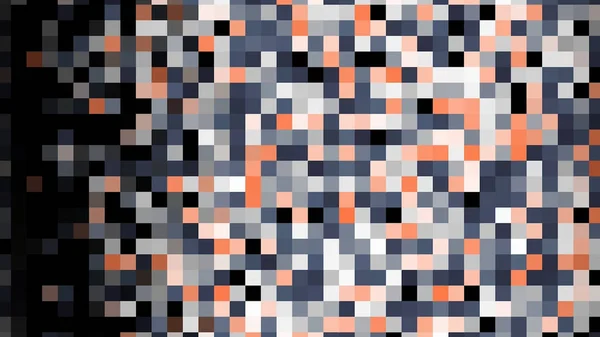 Färgglada pixelated flödande bakgrund, sömlös loop. Animering. Abstrakta rader av blinkande platta rutor rör sig på svart bakgrund. — Stockfoto