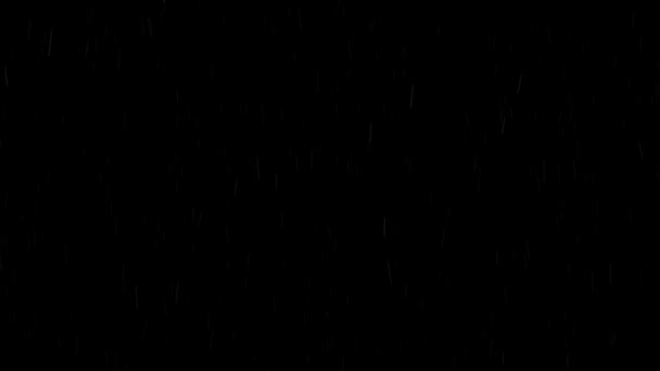 Abstract rain drops falling down on black background, seamless loop. Animation. Heavy rain, imitation of natural phenomenon. — Stock Video