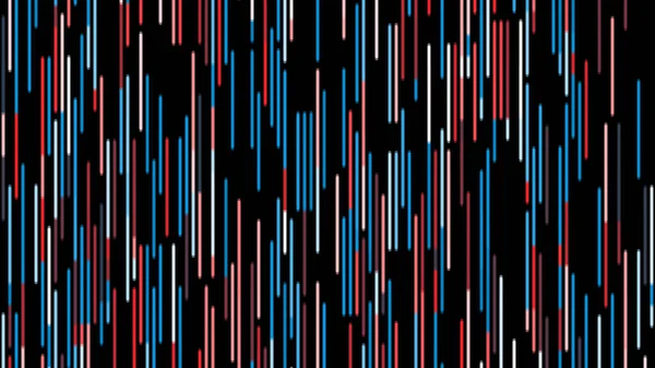 Streszczenie kolorowe wąskie linie poruszające się szybko na czarnym tle, płynna pętla. Animacja. Proste pasy pływające w tym samym kierunku. — Zdjęcie stockowe