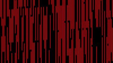 Parlak çizgiler siyah arkaplanda dikey olarak aşağı hareket eder. Animasyon. Siyah arka plana renkli çizgiler yağıyor. Hipnotik hareket çizgileri ile doğrusal arkaplan
