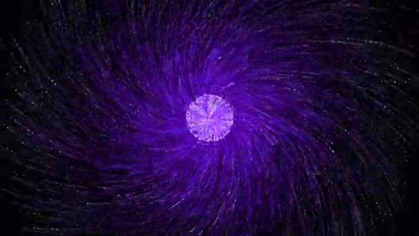 Анотація феєрверків з різнокольорових частинок на чорному тлі. Анімація. Безшовний гіпнотичний барвистий феєрверк змінює шари і кольори — стокове відео