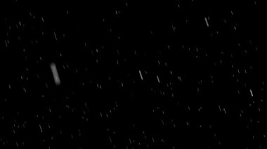 Yağmur ya da kar siyah zemine düşer. Animasyon. Nadir yağmur veya kar parçacıkları siyah arkaplana düşer. Siyah arka planda yağmur arkaplanı. Üzüntü atmosferi