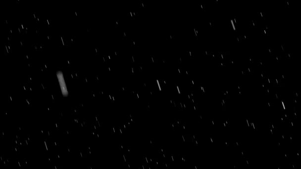 Eső vagy hó esik a fekete háttér. Animáció. Ritka részecskék eső vagy hó esik le a fekete háttér. Eső háttér fekete háttér. Szomorúság légköre — Stock videók