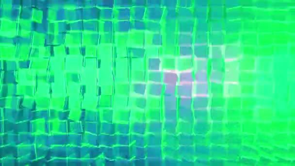 Абстрактная анимация с красочного фона вращающихся кубов. Анимация. Яркий красочный фон вращающихся прозрачных кубиков. Диско фон — стоковое видео