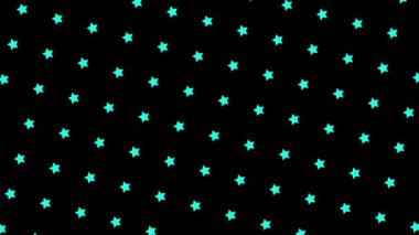 Siyah zemin üzerinde dönen yıldızların tekrar eden deseni. Animasyon. Siyah zemin üzerinde dönen basit yıldızların ahengi ya da süsü. Yıldızların benekli deseni