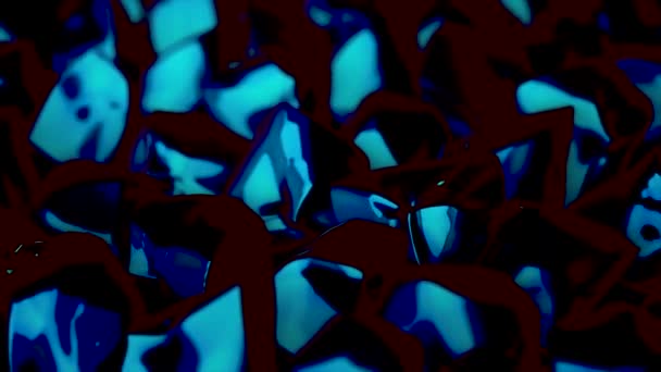 Abstracto negro y azul pegajoso textura de muchos cubos giratorios, lazo sin costuras. Animación. Hermosas figuras 3D girando lentamente . — Vídeos de Stock