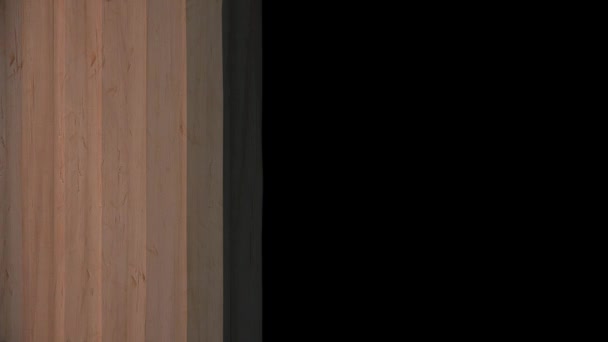 Abstract wooden planks appear on black background and forming the fence. Animation. Moving abstract background similar to the wooden fence from boards. — Stock Footage Abstract wooden planks appear on black background and forming the fence. Animation. Moving abstract background similar to the wooden fence from boards. Stock Video
