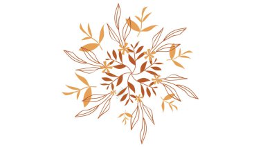 Abstract colorful schematic flowers and petals appear on white background. Animation. Elegant colorful floral pattern in a circle form.