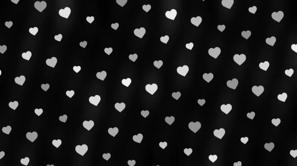 Background of hearts on black backdrop. Animation. Beautiful romantic background of repeating hearts swaying on black background — Stock Photo, Image