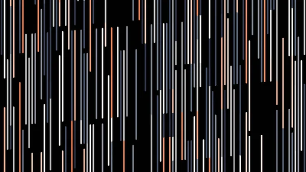 Kolorowe linie opadają na czarne tło. Animacja. Streszczenie deszczu kolorowych linii na czarnym tle. Tło z pionowym strumieniem linii w dół — Zdjęcie stockowe