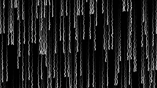 Lluvia abstracta sobre fondo negro. Animación. Hermosas líneas onduladas con arroyo que fluye hacia abajo sobre fondo negro. Fondo de líneas onduladas verticalmente en movimiento como la lluvia — Foto de Stock