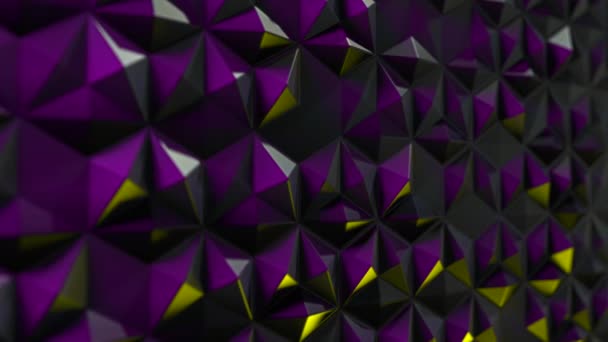 Surface abstraite avec des déclencheurs convexes de couleurs sombres pour se déplacer lentement, boucle transparente. Animation stock. Fond 3D avec figures géométriques, lumière et ombre.