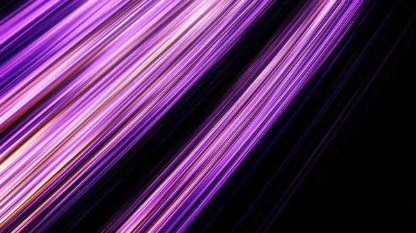 Luce alogena al neon raggi dritti lampeggianti su sfondo nero, anello senza soluzione di continuità. Animazione. Astratto lampeggiante linee viola in movimento e lampeggiante caoticamente . — Foto Stock