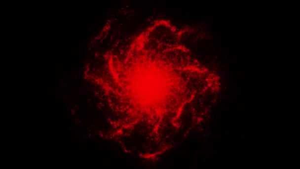 Aura abstraite de la sphère avec énergie mystique rouge à l'intérieur isolé sur fond noir, boucle transparente. Animation. Belle source de lumière de couleur rouge profond . — Video